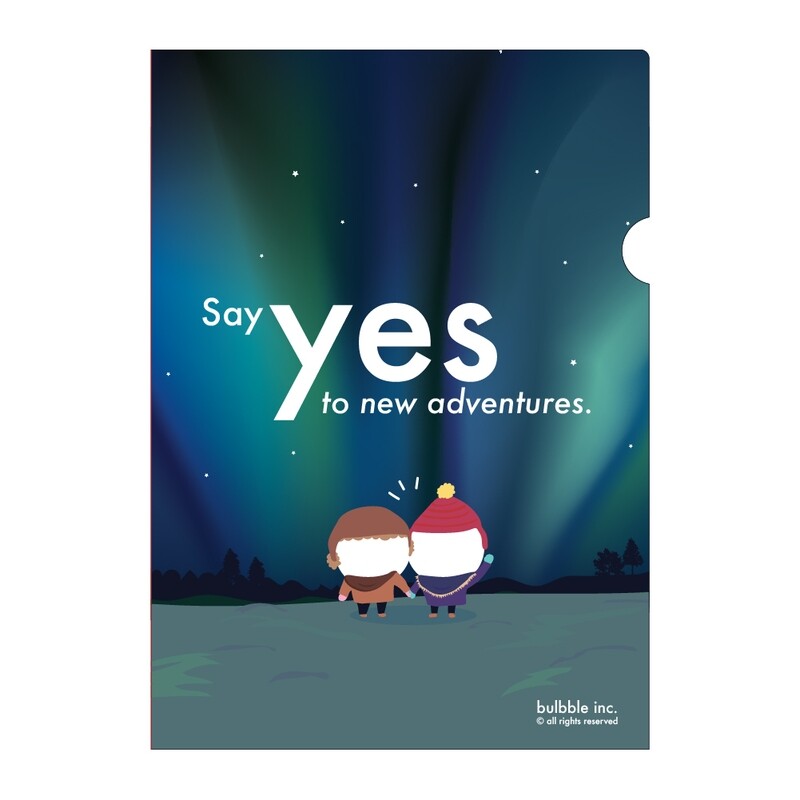 &quot;Say Yes to New Adventure&quot; A4 Plastic Folder