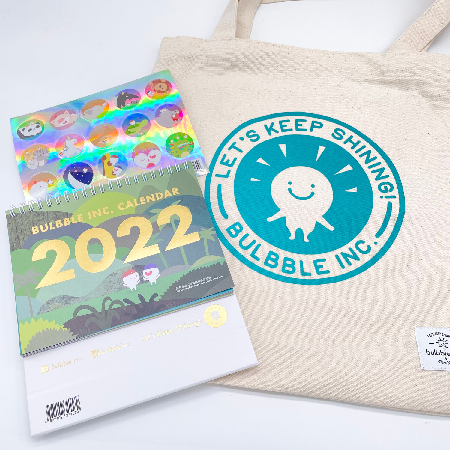 ​Bulbble Inc. "Let's Keep Shining!" Tote Bag & 2022 Calendar Combo Set