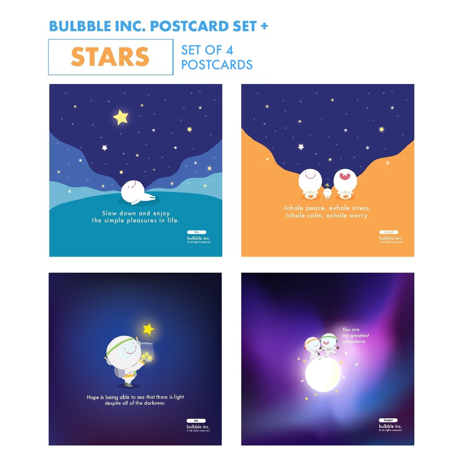 Bulbble Inc. “Stars” Postcard Set +