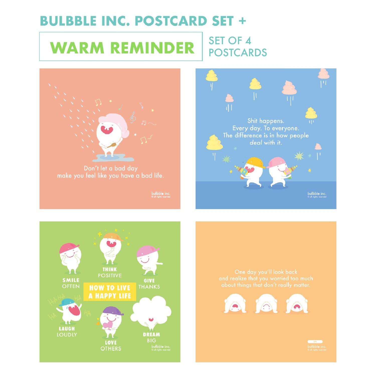 Bulbble Inc. “Warm Reminder” Postcard Set +