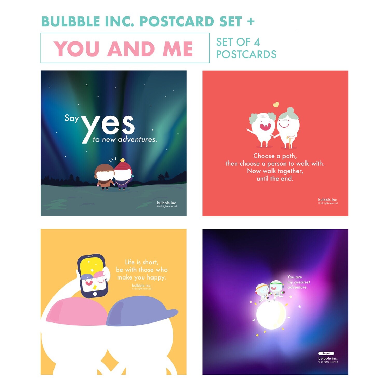 Bulbble Inc. “You and Me” Postcard Set +