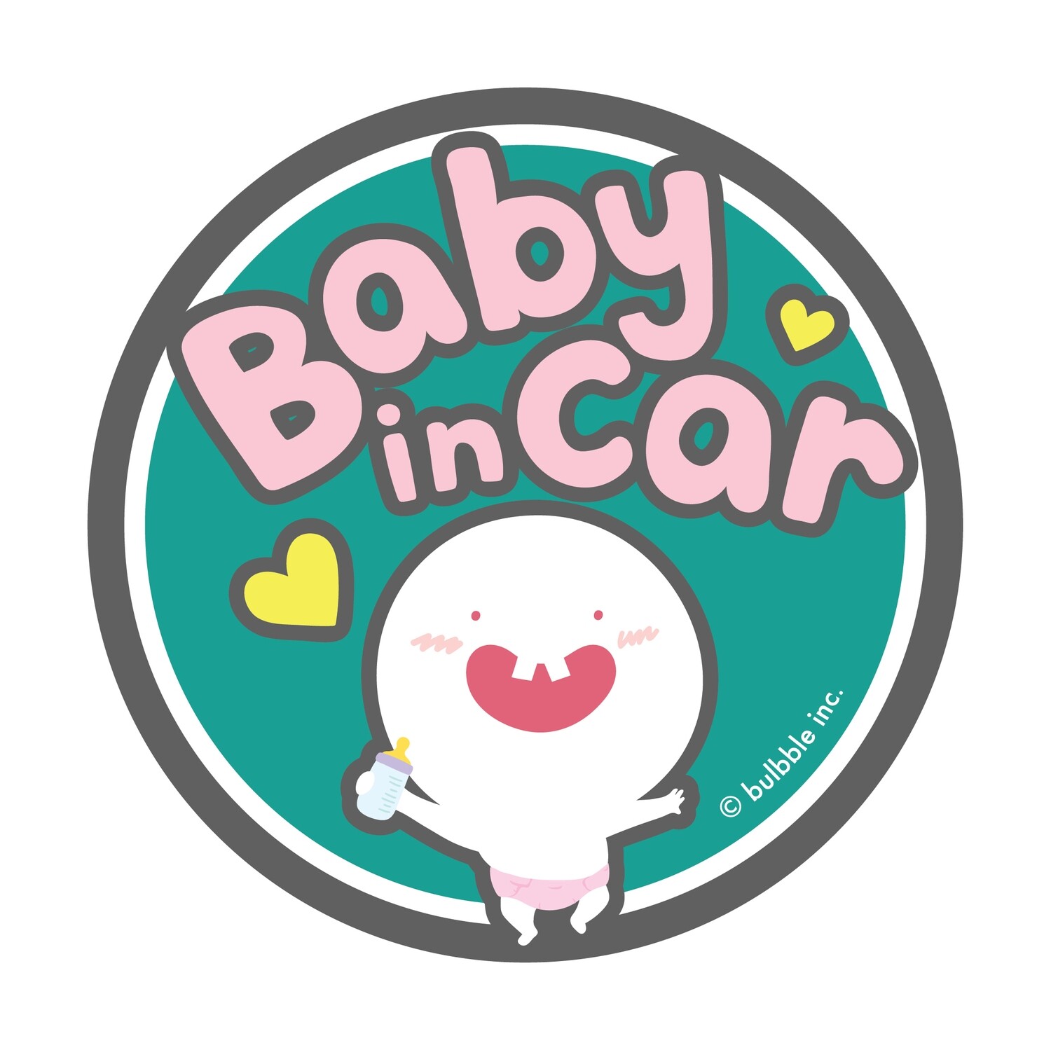 Bulbble Inc. “Baby in Car” Toothy Front Sticker