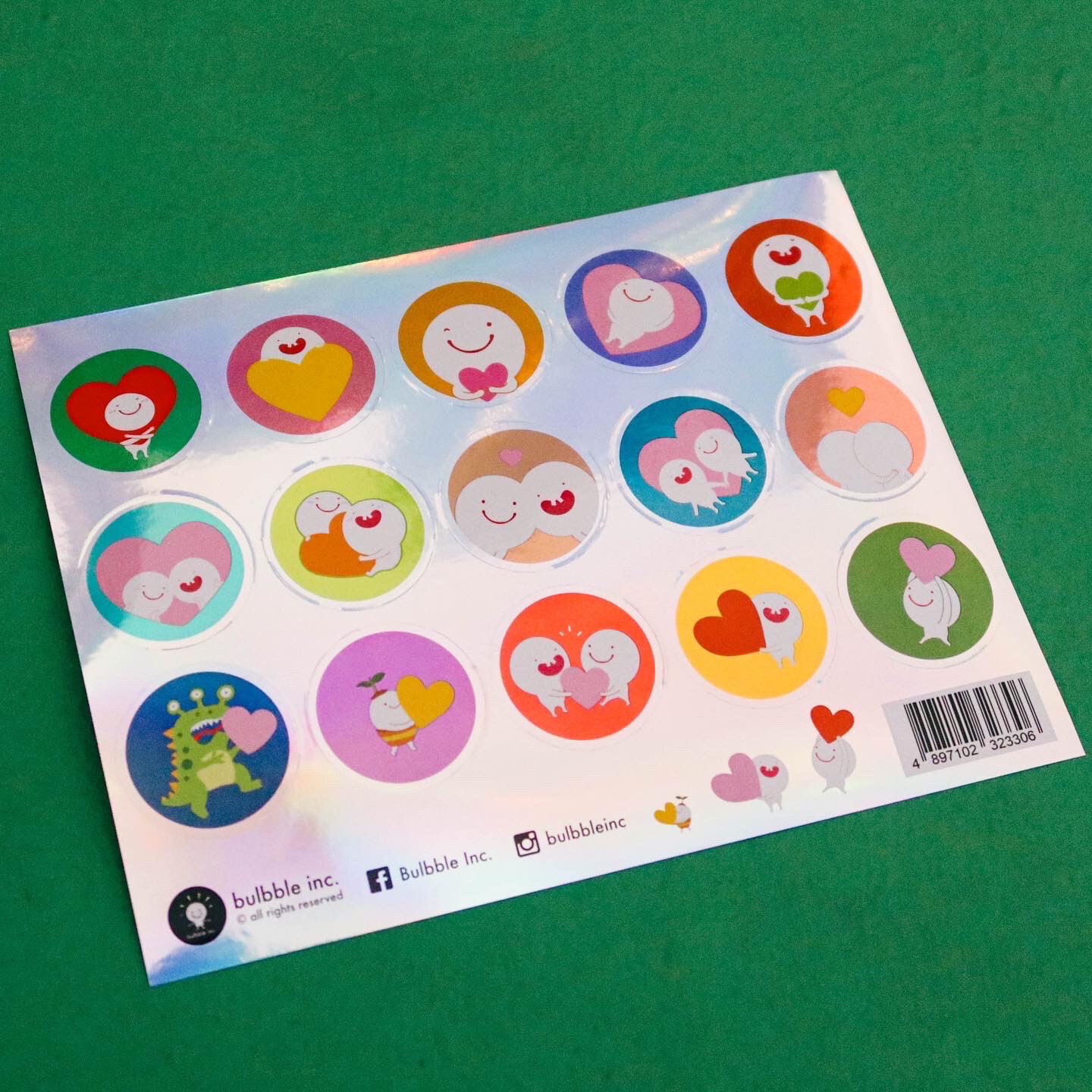 Bulbble Inc. &quot;Hearts&quot; Sticker