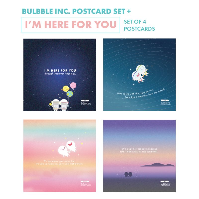 ​Bulbble Inc. “I’m Here For You” Postcard Set +