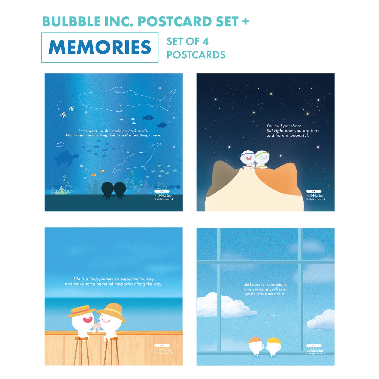 ​Bulbble Inc. “Memories” Postcard Set +