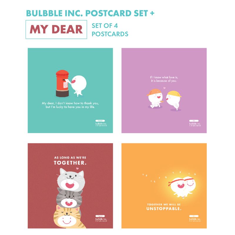 ​Bulbble Inc. “My Dear” Postcard Set +
