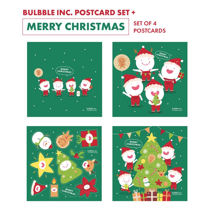 Bulbble Inc. “Merry Christmas” Postcard Set +