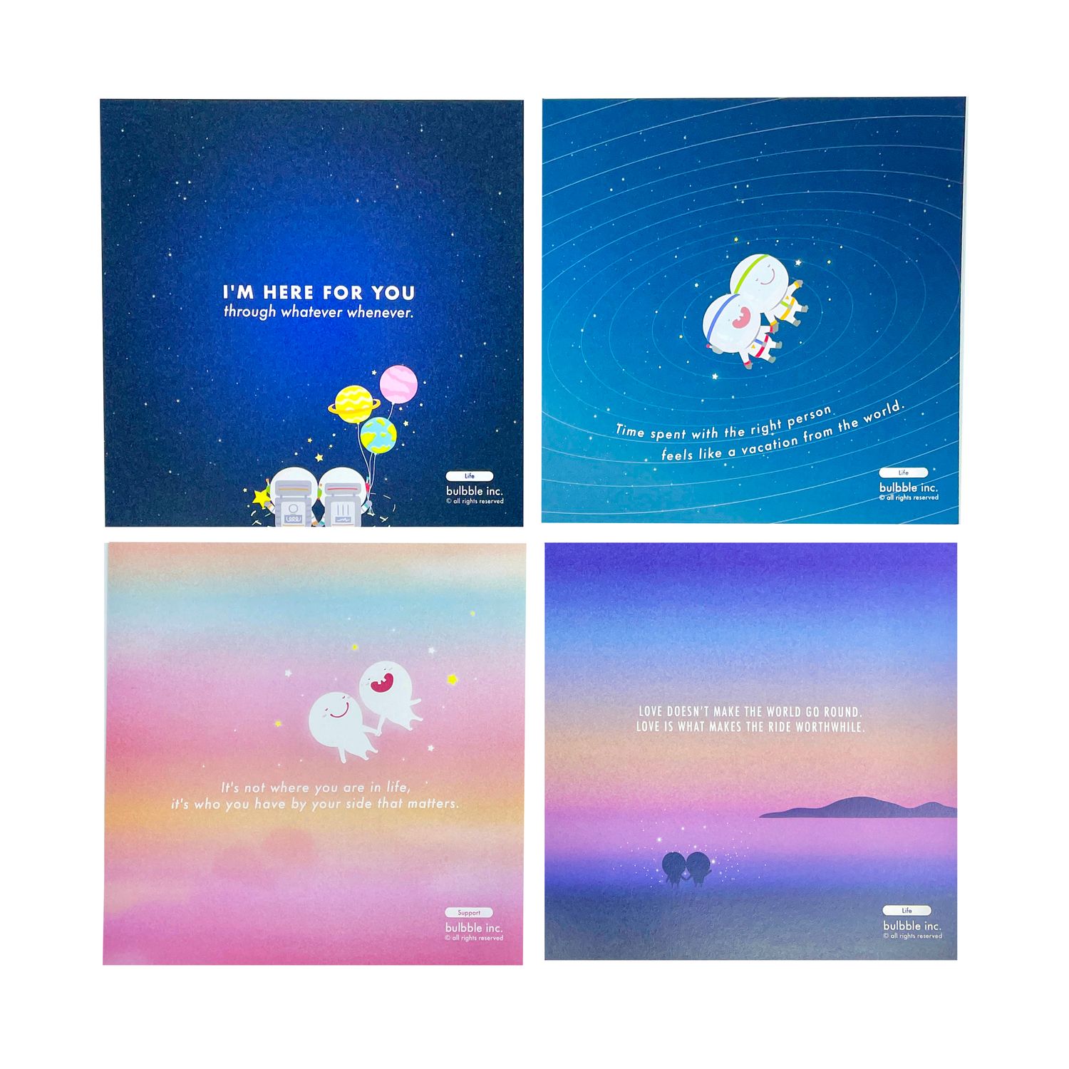 ​Bulbble Inc. “I’m Here For You” Postcard Set +