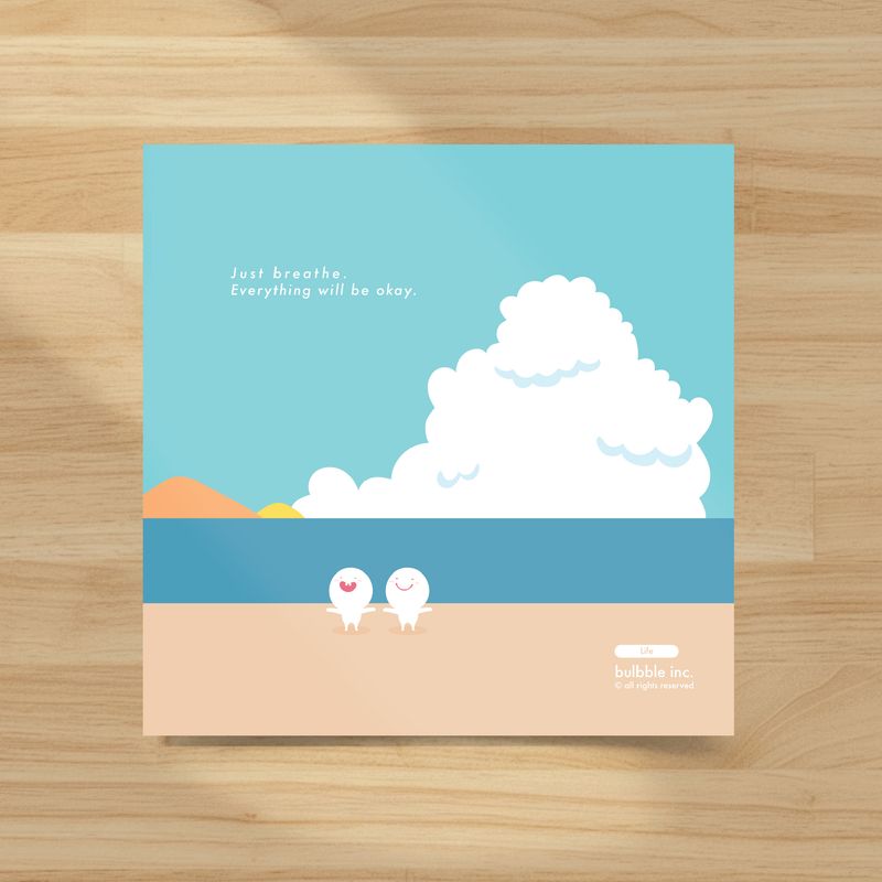 Bulbble Inc. "Relax &amp; Recharge" Postcard Set (A set of 12 designs)