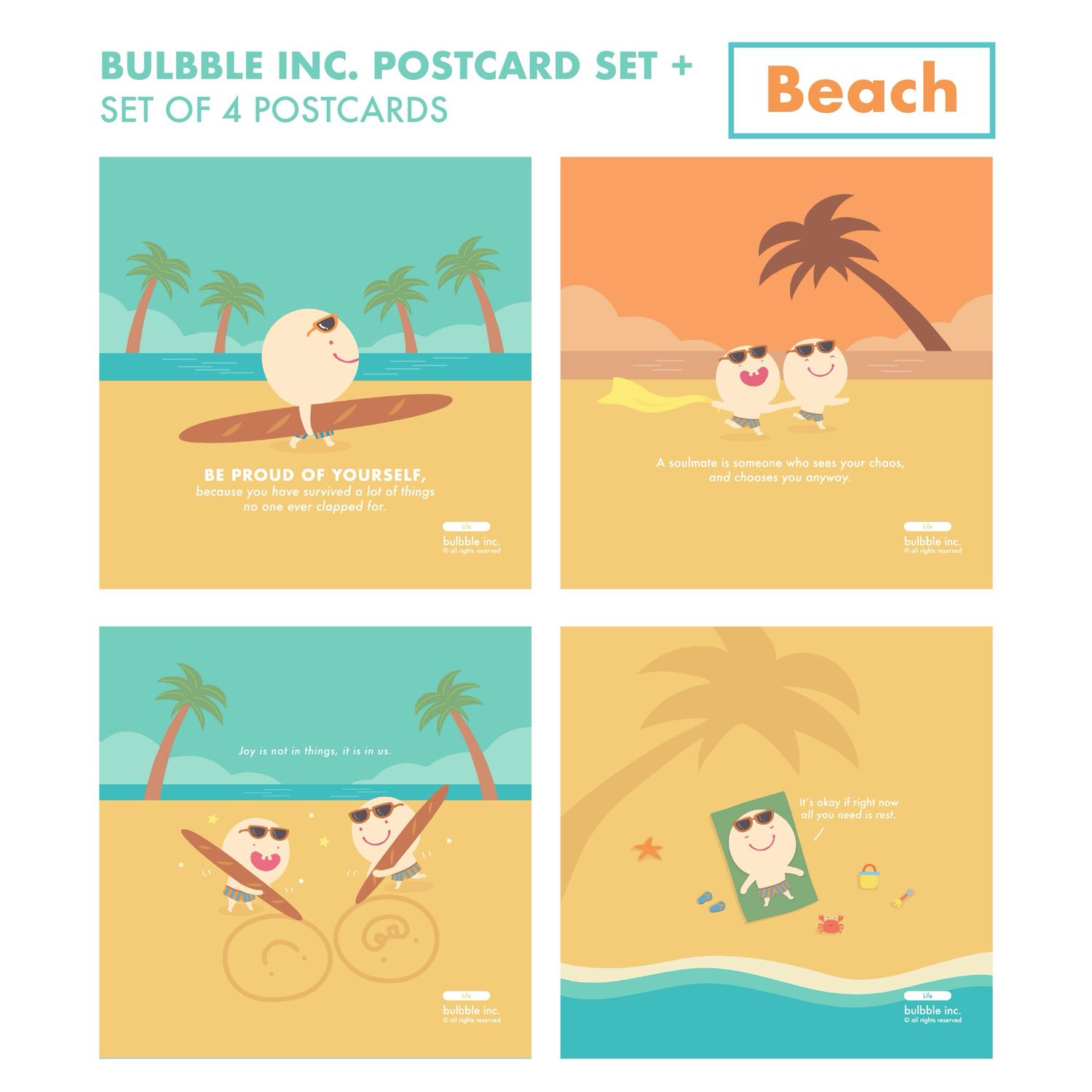 ​Bulbble Inc. “Beach" Postcard Set +