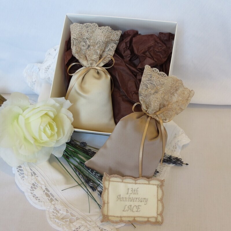 13th Anniversary Twin Fragrant Bags Finest Nottingham Lace