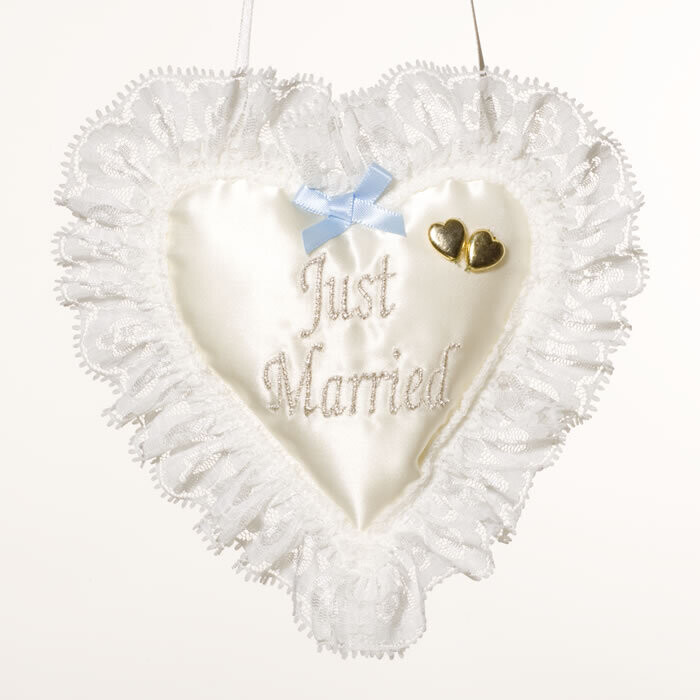 Just Married Heart Cushion  Detail