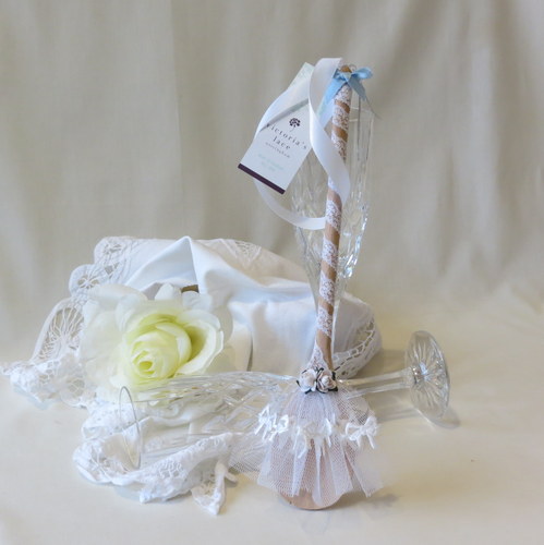 Wooden Spoon Decorated with Nottingham Lace