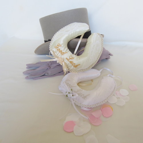 Good Luck Nottingham Lace Wedding Horseshoe