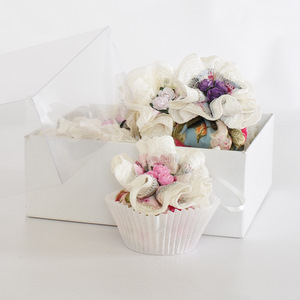 Floral Fragrant Pomanders Boxed Decorated with Nottingham Lace