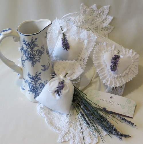 Lavender &amp; Lace sachets Edged with Nottingham Lace