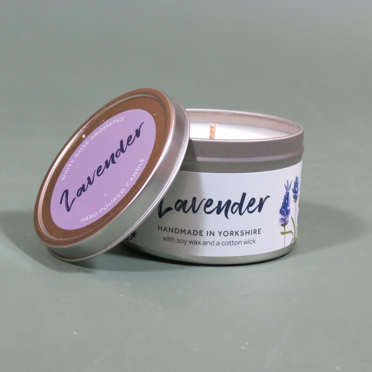 Lavender Floral Candle