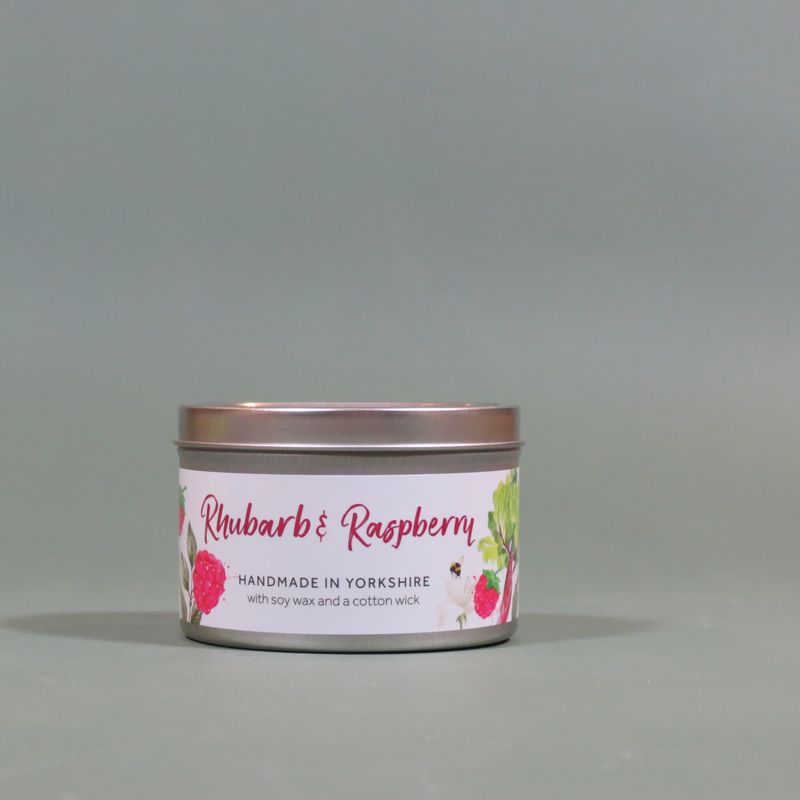 Rhubarb &amp; Raspberry Floral Candle