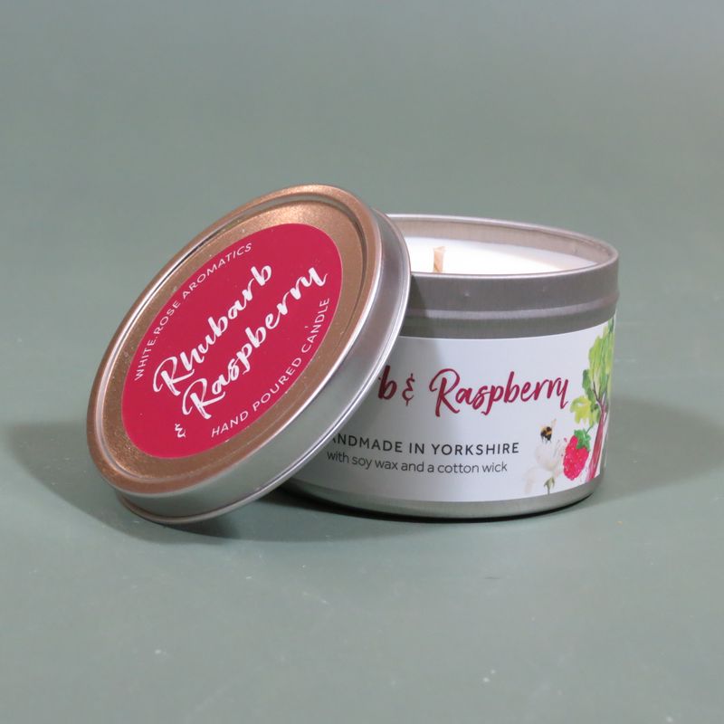 Rhubarb &amp; Raspberry Floral Candle