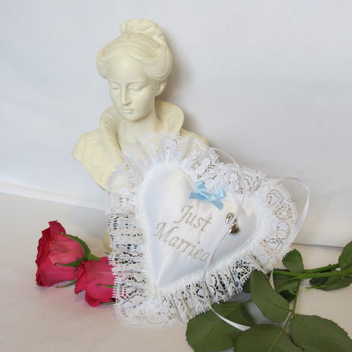 Just Married Heart Cushion