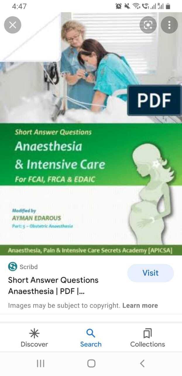 Short Answer Questions Anaesthesia &amp; Intensive Care
