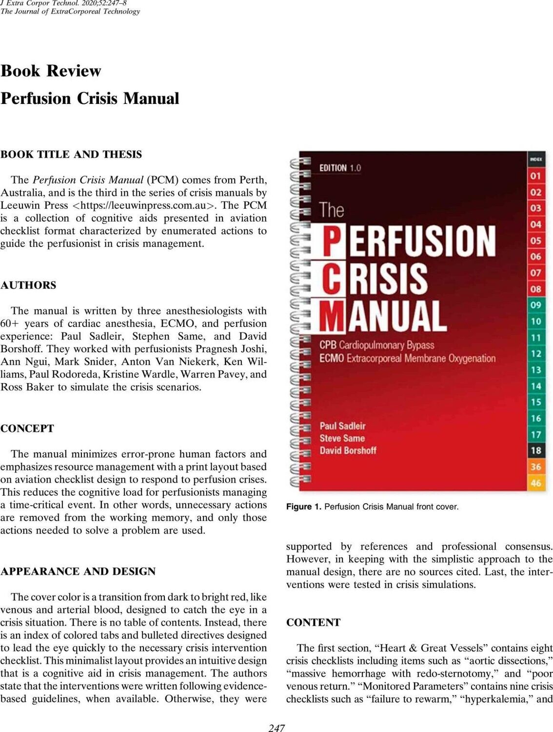 The perfusion Crisis Manual (The PCM)