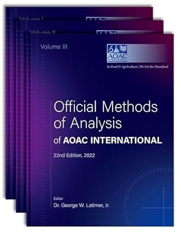 Official Methods of Analysis of AOAC INTERNATIONAL: 3-Volume Set