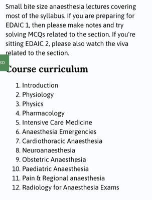 Anesthesia Lectures for EDAIC 1 &amp; 2 2023