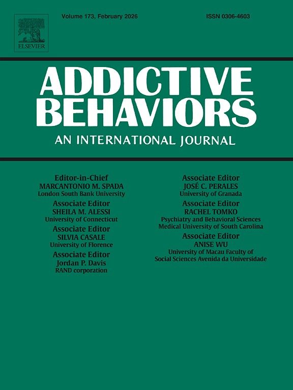ADDICTIVE BEHAVIORS  AN INTERNATIONAL JOURNAL