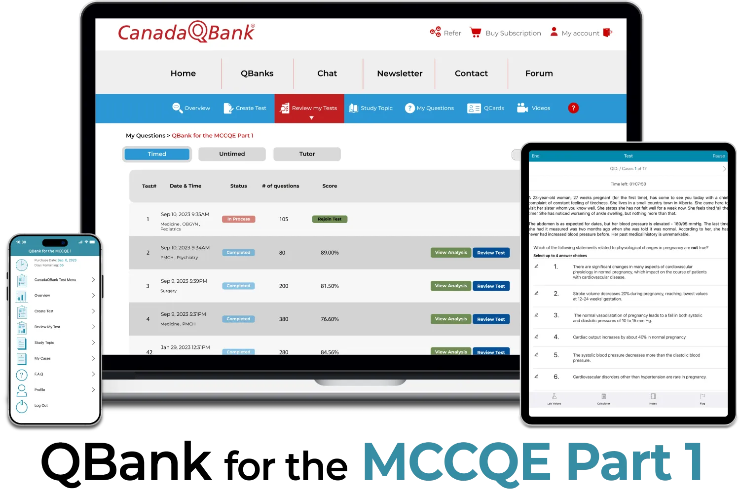 CanadaQbank QBank for the MCCQE Part 1 + Part 2 2026