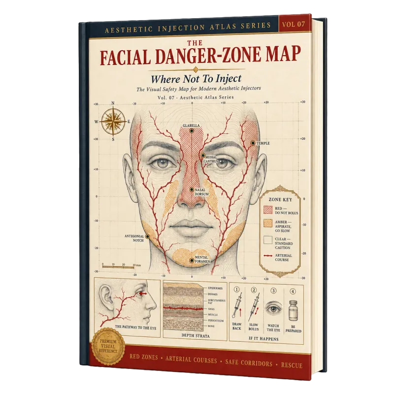 The Facial Danger-Zone Map: Where not to inject, Aesthetic Injection Atlas Series, Vol. 07