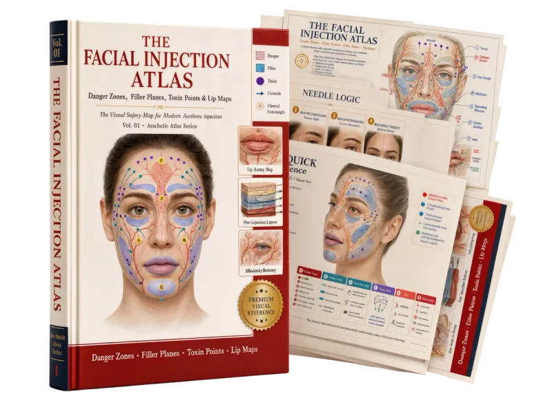 The Facial Injection Atlas: Danger zones · filler planes · toxin points · lip maps, Aesthetic Injection Atlas Series, Vol. 04