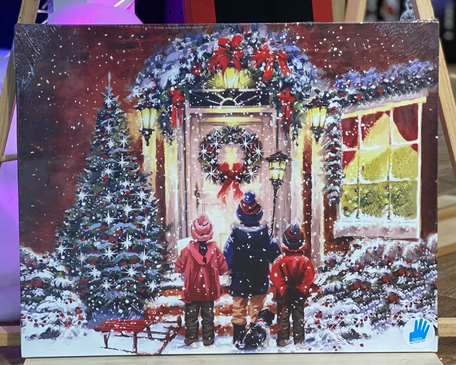 Tableau de Noël led 40 × 50 cm à piles
