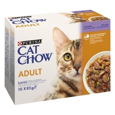 Cat chow adult 10x85g en gelée