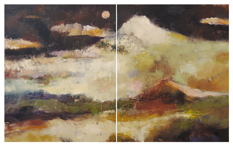 Finding Mount Fuji (diptych)
