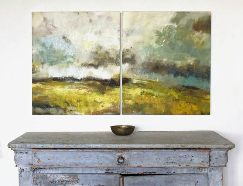 Scratch the Sky with Sticks (diptych)