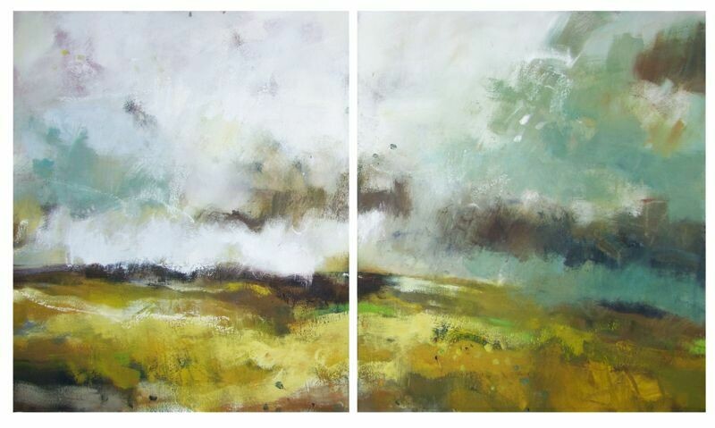Scratch the Sky with Sticks (diptych)