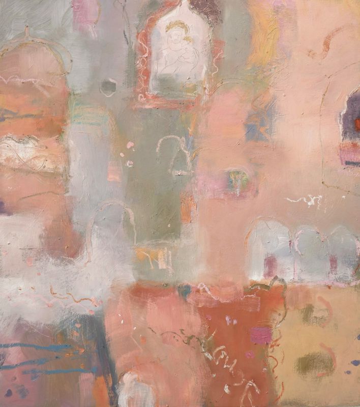 Madonna and Child with Pink and Orange Piazza