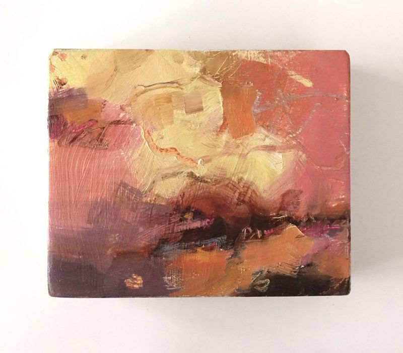 Plum Sky Over an Orange Field