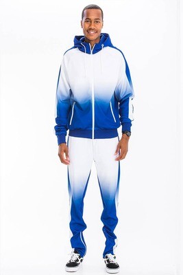 Hooded Ombre Full Track Jacket and Pant Set