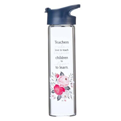 Teachers Who Love To Teach Glass Water Bottle