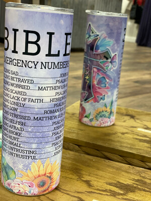 Bible Emergency Number Tumblers