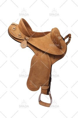 Mitica sella Stock Australiana SAYTHON in CUOIO RIVOLTATO Half Breed DESERT Cod. RD 126 Trasporto e assicurazione INCLUSO