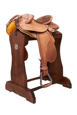 Mitica sella Stock Australiana SAYTHON in CUOIO RIVOLTATO Half Breed DESERT Cod. RD 126 Trasporto e assicurazione INCLUSO