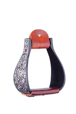 Staffe western in alluminio Pleasure Red Rock, inserto in pietra rossa