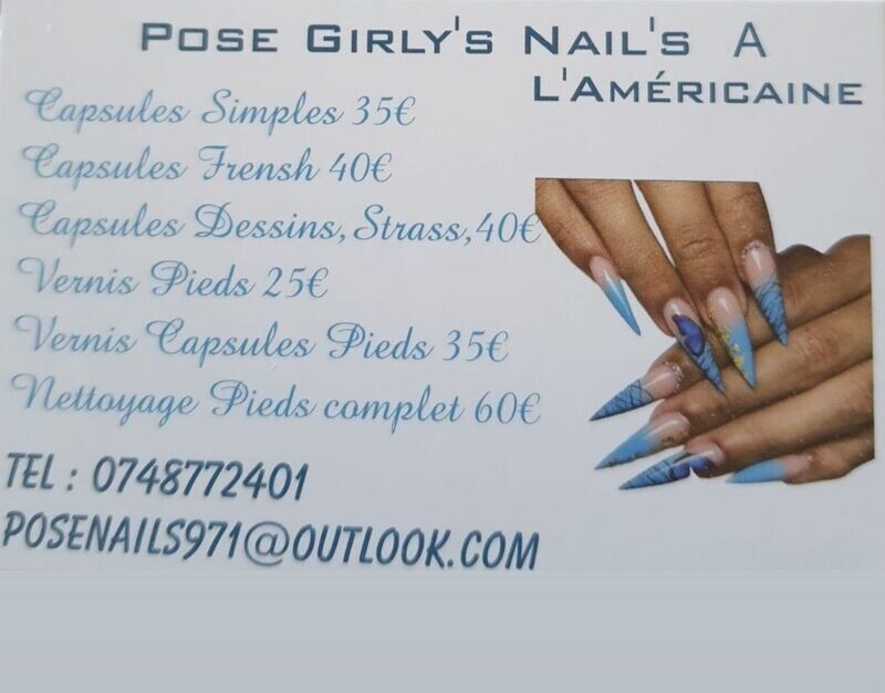 Pose Girly's Nail's à l'Américaine