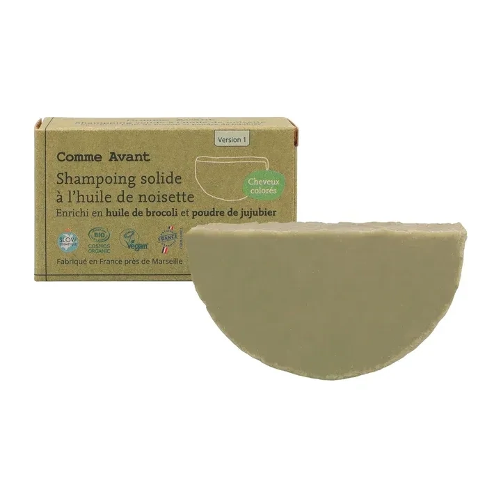 Shampoing solide à l'huile de noisette enrichi en huile de Brocoli et poudre de Jujubier