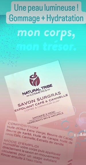 Savon exfoliant surgras au café et à la cannelle