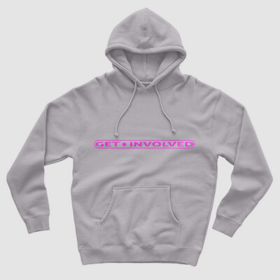 Heather Grey Hoodie with Pink Logo