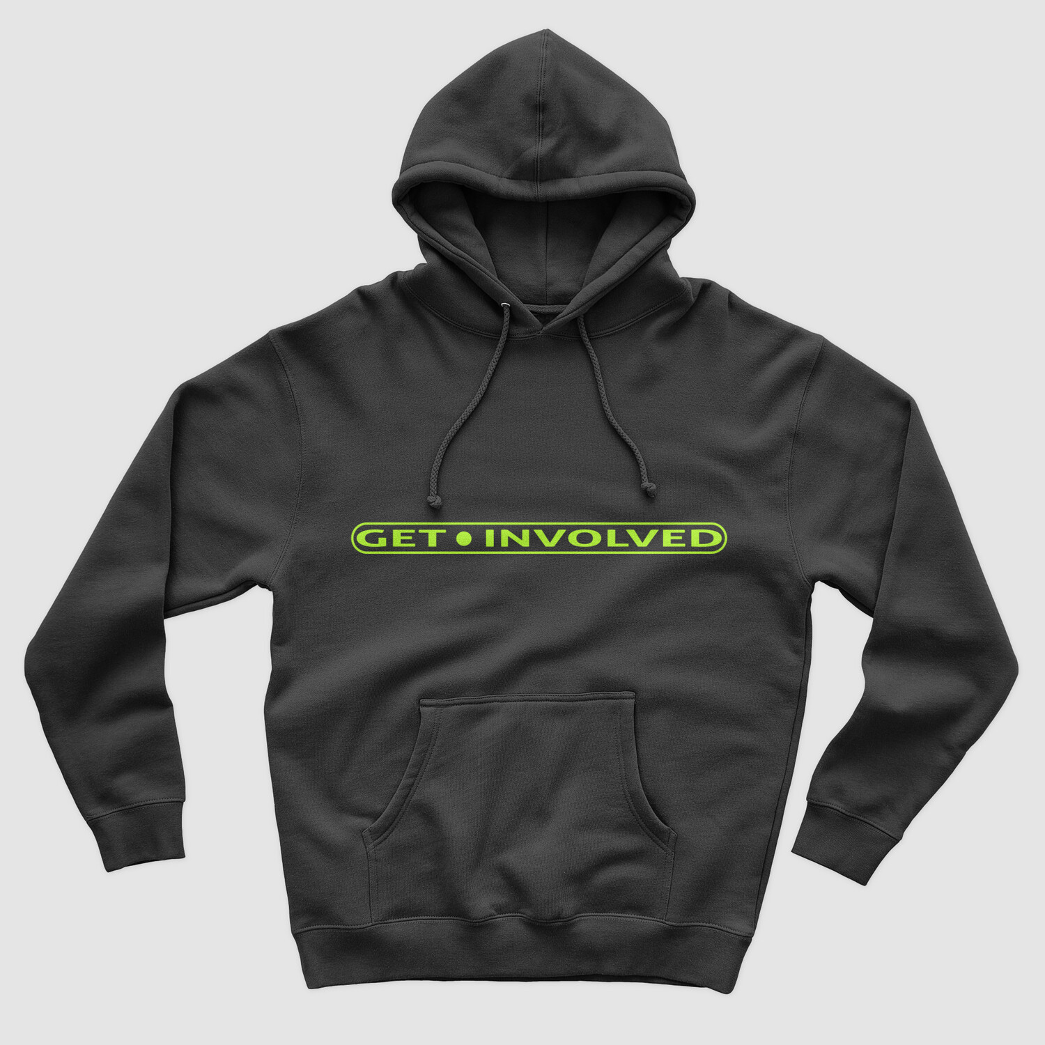 Black Hoodie with Electric Green Logo